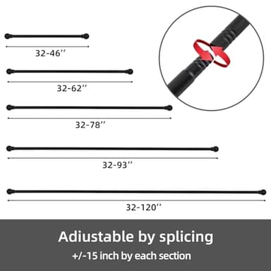 GXOACKJ Curtain Rods for windows 32-48 inch, 5/8 inch Decorative Curtain Rod Set, Matte Black Splicing Heavy Duty Metal Curtain Rod with Brackets - Image 6