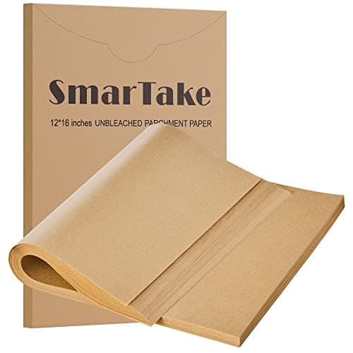 SMARTAKE 200 Pcs Parchment Paper Baking Sheets, 12x16 Inches Non-Stick Precut Baking Parchment, for Baking Grilling Steaming Bread Cup Cake Cookie and More (Unbleached) - Image 1