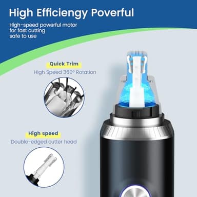 Ear and Nose Hair Trimmer for Men, 2025 Professional Painless USB Rechargeable Eyebrow & Facial Hair Trimmer, 13,000 RPM Precision Tool with Powerful Motor and Dual-Edge Blades, IPX7 Waterproof - Image 3