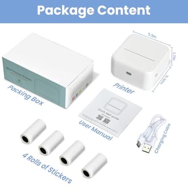 NHOWIN Sticker Printer, Thermal Sticker Maker with 4 Roll Paper Sticker Maker Machine Bluetooth Inkless Mini Label Maker for Student, Teacher, Home, School, DIY Creations, Sticky Scrapbook, Lists - Image 6