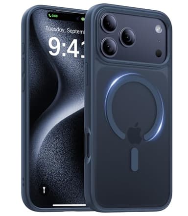 KCQNine Magnetic for iPhone 17 Pro Max Case,[Anti-Slip][Compatible with MagSafe][Military Grade Drop Protection] Shockproof Protective Translucent Phone Case for iPhone 17 Pro Max Case,Midnight Blue - Image 1