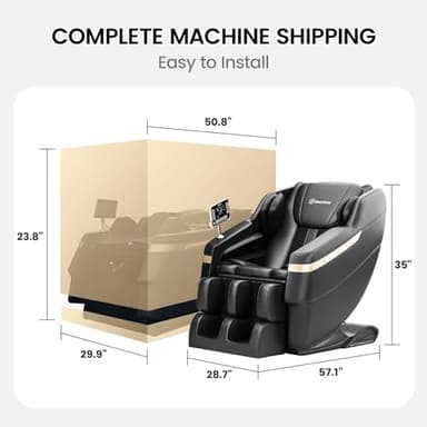 Real Relax 2024 Massage Chair Zero Gravity Full Body Airbags, 8 Fixed Points Massage Rollers with 6 Auto Modes, Bluetooth, Foot Rollers, Heater, Black - Image 2