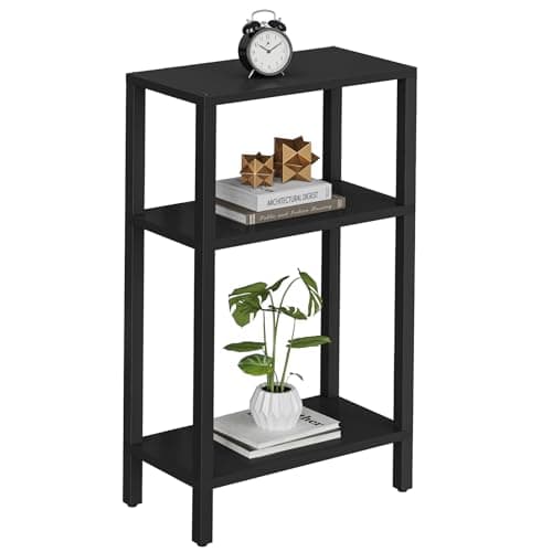 TUTOTAK Small Side Table, Narrow End Table, Skinny Sofa Table, Slim Nightstand, Couch Table, Living Room, Bed Room, Black TB01BK077 - Image 1