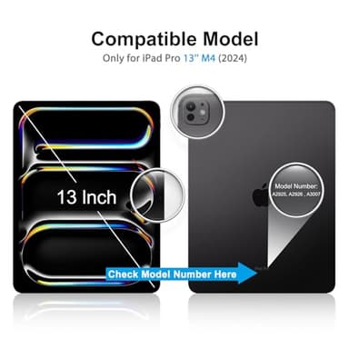 SPARIN Screen Protector for iPad Pro 13 inch M4 7th Generation(2024 Released), 2 Pack HD Clear 9H Tempered Glass Film with Face ID & Apple Pencil Pro Compatible, High Sensitivity Case Friendly - Image 2