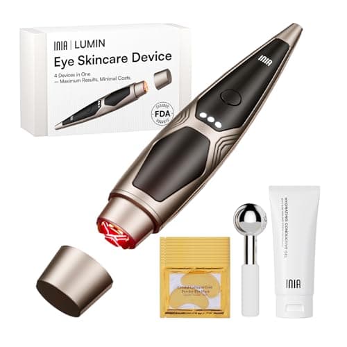INIA Under-Eye Red Light Therapy for Face, 4-in-1 Beauty Device with Heat, Vibration, Massage & Red Light for Dark Circles, Puffiness & Skin Firming – Enhances Skincare Routine - Image 1