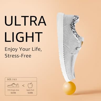 STQ Slip on Casual Shoes for Women Plantar Fasciitis Relief Lightweight Orthopedic Comfy Sneakers Light Grey US 7 - Image 3