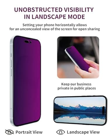 Ifaeveus 2 Pack Privacy Screen Protector for iPhone 15 Pro Max Tempered Glass for 15 ProMax 6.7inch Private Saver Anti-Spy Anti-Blue Light Eye Protection Anti-Scratch Full Coverage - Image 6
