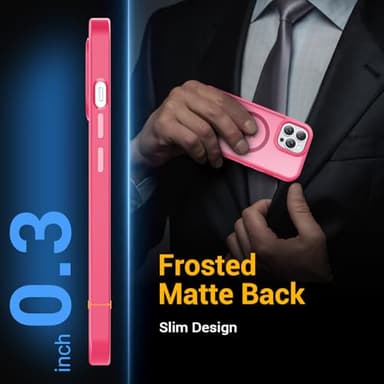 Temdan for iPhone 14 Pro Max Case[Compatible with MagSafe] [Military-Grade Drop Protection] [Anti-Fingerprint] [Anti-Scratch] Slim Silky-Soft Touch Translucent Matte Case 6.7 inch, Hot Pink - Image 5