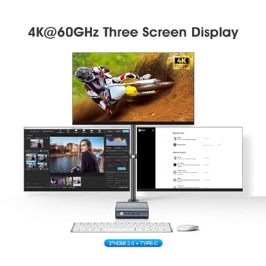 BOSGAME Mini PC E1, Intel Alder Lake-N100 Mini Computers, 16GB DDR4 512GB SSD, Dual 2.5G LAN Ports, USB-C& Dual HDMI Supports Triple Display - Image 7