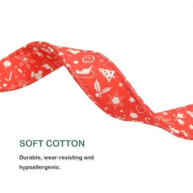 Cute Cotton Dog Collar Flower Patterns, Soft Adjustable Puppy Collars for for Girl Female Small Medium Large Dogs with Flower Charms - Image 3