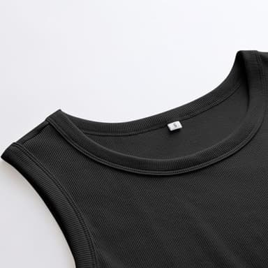 ANRABESS Womens Sleeveless High Neck Tank Tops Fashion Summer Casual Basic Slim Fit Ribbed Racerback Top Shirt Clothes Black-M - Image 3