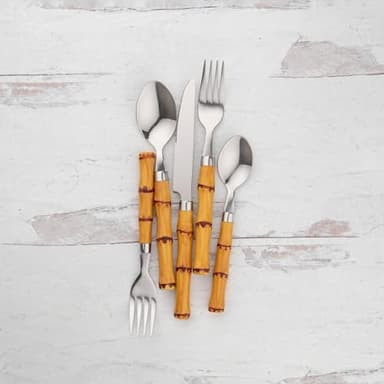Bamboo Plastic 20 Piece Flatware Set - Image 5
