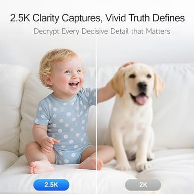 2.5K Security Camera Indoor, Non-Subscription AI Person/Pet/Cry Detection, 4MP Pet/Dog/Cat Camera w/Phone App, Pan Tilt 2.4GHz WiFi Cameras for Home Security, IR Night Vision, Full Duplex 2-Way Audio - Image 5