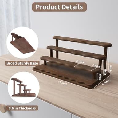 NAVKONY (8TIER 2 PACK) Wooden Display Risers,Tiered Perfume Cologne Organizer for Men, Display Stand for Cupcake, Fragrance, Skincare, Pop Figures, Perfume Organizer for Women, Display Shelf for Bedroom Decor - Image 6