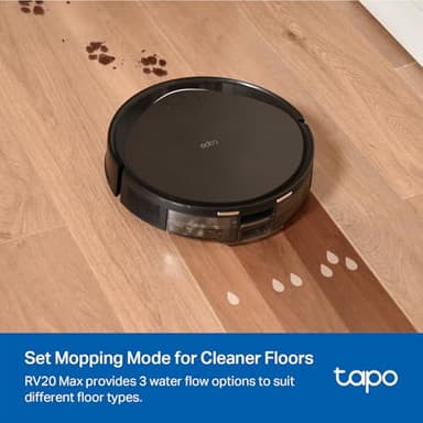 Tapo Ultra-Slim LiDAR Smart Navigation Robot Vacuum and Mop with Self-Emptying Dock, 5300Pa Max, 97%+ Dust Pickup Rate, Self-Charging, Compatible with Alexa & Google Home, RV20 Max Plus - Image 6