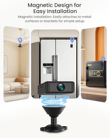 beturnown Mini Security Camera, Nanny Cam with 180°Rotating Lens, Free Cloud & SD Storage, 4K WiFi Wireless Surveillance, No WiFi Recording, Motion Detection, Auto Night Vision - Image 5