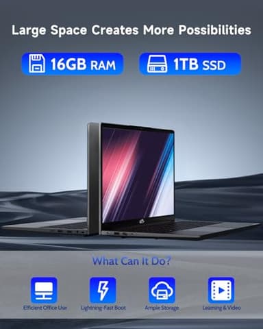 15.6 IPS FHD-Student-Laptop, 16GB RAM 1TB SSD Intel Pentium Quad Core N100, Computer with Backlit Keyboard Fingerprint (Beat to i3-1115G4 Up to 3.4GHz) WiFi 6 BT5.2 Numpad Win 11 - Image 3