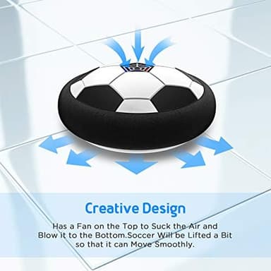 Toyk Boy Toys - LED Hover Soccer Ball - Air Power Training Ball Playing Football Indoor Outdoor Game - Birthday Gifts for Kids, Age 3 4 5 6 7 8-12 Year Old Boys - Soccer - Image 6