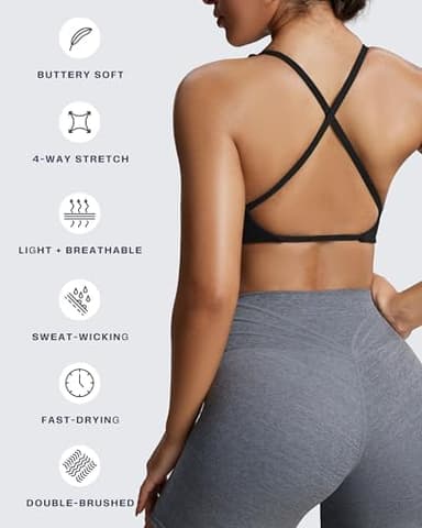 Aoxjox Women's Workout Sports Bras Fitness Sienna Low Impact Bra Yoga Crop Tank - Image 6