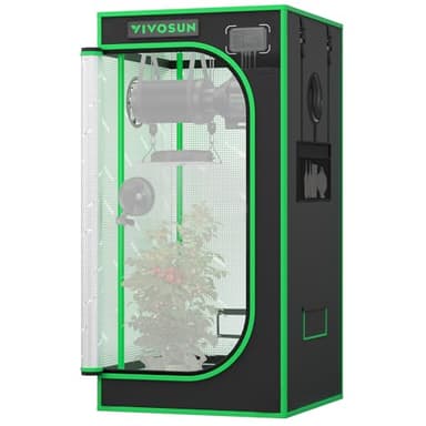 VIVOSUN P224 24"×24"×48" PRO Grow Tent, with Thick 1 inch Poles, Strengthened High Reflective Mylar Oxford Fabric & Extra Hanging Bars for Hydroponics Indoor Plant for AeroLight A100, No High CFM Kit - Image 1