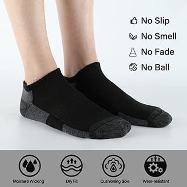 COOPLUS 12 Pack Mens Cushioned Ankle Socks, Low Cut Breathable Casual Socks (Shoe Size 6-11) - Image 6