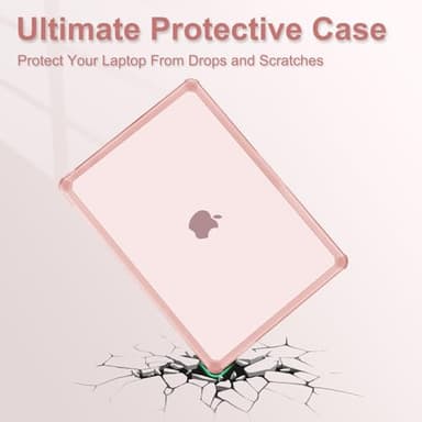 MOSISO Compatible with MacBook Pro 13 inch Case M2 2025-2016 A2338 M1 A2251 A2289 A2159 A1989 A1708 A1706, Anti-Cracking Heavy Duty Plastic TPU Bumper Hard Case&Keyboard Skin&Screen Film, Pink - Image 3