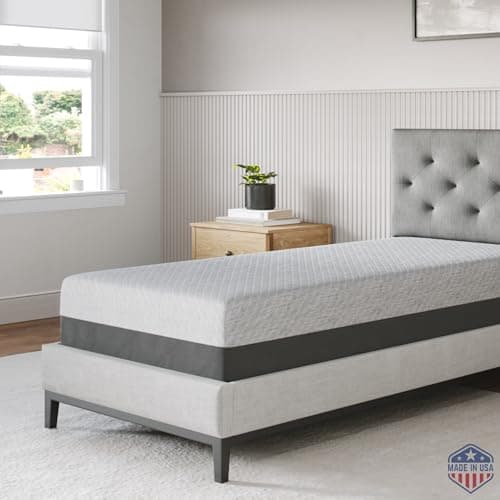 Celestial Sleep Gel Memory Foam Mattress in a Box, Made in The USA, CertiPUR-US® Certified Foam, Oeko-Tex, and Fiberglass-Free Certified Bed, 10 inch Medium - Twin - Image 1