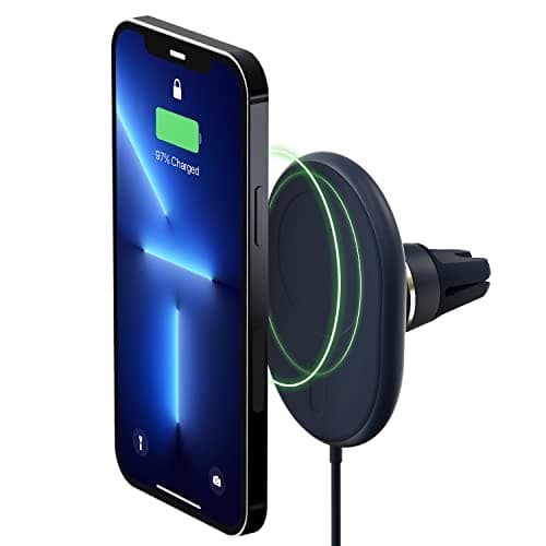 iOttie Velox Magnetic Wireless Charging Air Vent Car Phone Mount. Compatible with MagSafe iPhones including iPhone 12/13/14/15 Series (Car Charger Included) - Image 1