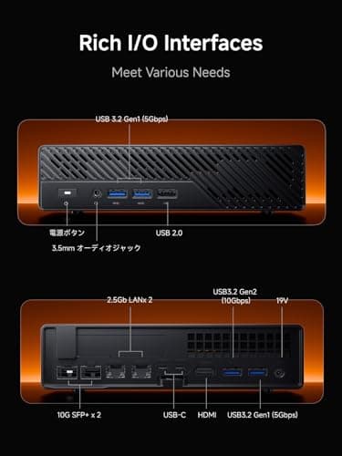 MINISFORUM MS-A2 Mini Workstation AMD Ryzen 9 9955HX(16C/32T, up to 5.4GHz) Barebone Mini PC, HDMI/2xUSB-C Triple Display Mini PC, 2x2.5G LAN Port|10G SFP+ Port, Support M.2 2280/22110/U.2 SSD - Image 7