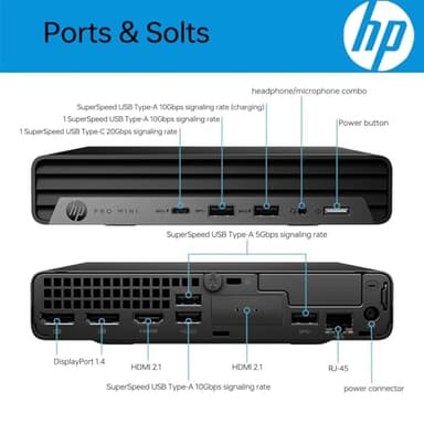 HP Pro 400 G9 Mini PC Desktop Computer, Intel CPU, 16GB DDR5 RAM, 256GB PCIe SSD, Triple 4K Display Support, USB-C, Ultra-Quiet Design, Bluetooth 5.2, WiFi 6, Keyboard and Mouse, Windows 11 Pro - Image 3