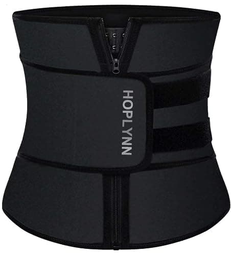 HOPLYNN Neoprene Sweat Waist Trainer Corset Trimmer Shaper Belt for Women, Workout Plus Size Waist Cincher Stomach Wraps Bands Black Medium - Image 1