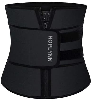 HOPLYNN Neoprene Sweat Waist Trainer Corset Trimmer Shaper Belt for Women, Workout Plus Size Waist Cincher Stomach Wraps Bands Black Medium - Image 1