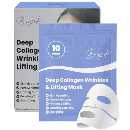 Collagen Face Mask | Hydrating Beauty Skincare Face Mask for Glass Skin, Revitalizing Overnight Collagen Facial Mask for Wrinkles, Selfcare Sheet, Moisturizing Facial Skin Care Product for Women & Men - Image 1