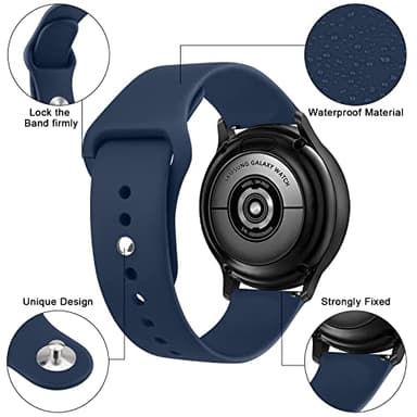 Meliya Bands Compatible with Samsung Galaxy Watch 6 40mm 44mm / Watch 6 Classic Band 43mm 47mm, 20mm Soft Silicone Sport Replacement Strap for Galaxy Watch 6 Band Women Men - Image 2