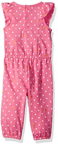 Baby Girl's 2-Pack One Piece Romper Pants, Navy Heart/Pink Dot, Newborn - Image 2