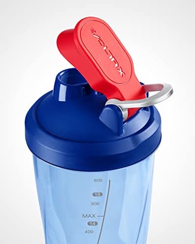 VOLTRX Electric Shaker Bottle - VortexBoost Portable USB C Rechargeable Protein Shake Mixer, Shaker Cups for Protein Shakes, BPA Free, Waterproof, Colored Light Base, 24 oz (Power Blue) - Image 3