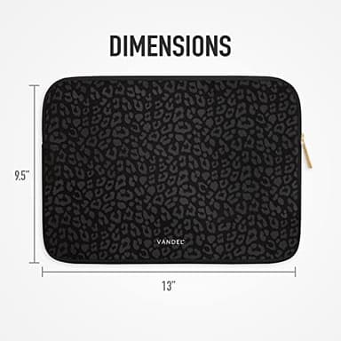 Vandel MacBook Air 13 inch Laptop Sleeve, Fits 13-13.3 inch Laptops: Neoprene MacBook Air & Pro Case, Chromebook, HP Soft Cover | Thin Computer Carrying Bag, Black Leopard Mac (M1 & M2) Pouch - Image 7