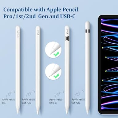 Replacement Tips for Apple Pencil Pro/2nd Gen/1st Gen/USB-C,No Wear Out Metal Nibs,Precise Control 0.78mm Longer Tips for iPad Pencil Accessories-(4 Pack) - Image 2
