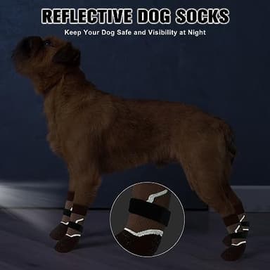BEAUTYZOO Dog Socks to Prevent Licking Paws for Hardwood Floors Anti Slip, Dog Shoes Booties for Hot/Cold Pavement,Grippy Boots & Paw Protectors Traction Control for Small Medium Large Senior Dogs - Image 3