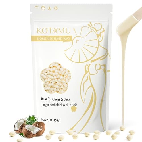 KOTAMU Hard Wax Beads for Hair Removal - 1lb Sensitive Skin Thick Hair Formula for Full Body, Face, Chest, Back, Leg, Bikini Brazilian Waxing - Wax Refill for Women and Men - Image 1