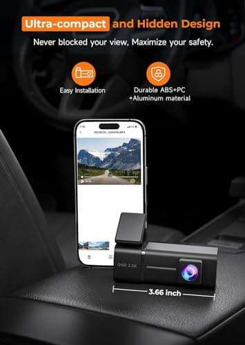 Dash Cam, 2.5K WiFi Dash Camera for Cars, E-YEEGER Mini Dashcam with App, Front Car Camera, G-Sensor, Loop Recording, Night Vision, 24H Parking Mode, 32G SD Card Included, Support 256GB Max - Image 8