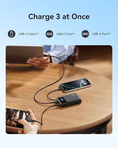 INIU 45W Portable Charger, Smallest 20000mAh Power Bank with Build in USB-C Cable, Fast Charging USB C in&Out Battery Pack, Travel Phone Charger for iPhone 17 16 15 Air Samsung S25 S24 Google iPad etc - Image 6