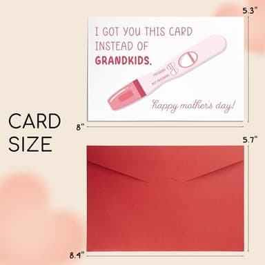 Funny Mothers Day Card For Mom From Son, Daughter, Kid, For Wife From Husband, Happy Card For First Time Mama, Cute, Gag, Hilarious, Humor Gifts Ideas For Bonus, Stepmom, 8"x5.3" (Grandkids) - Image 5