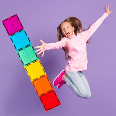 Gemmicc Magnetic Tiles, Deluxe 136 PCS Building Blocks Magnet Toys for Kids,3D Magnet Puzzles Stacking Blocks for Boys Girls,Huge Set with 2 Cars - Image 5