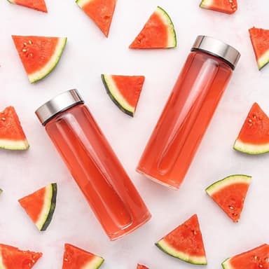 Juice Bottles - 4 Pack Wide Mouth Glass Bottles with Lids - for Juicing, Smoothies, Infused Water, Beverage Storage - 16oz, BPA Free, Stainless Steel Lids, Leakproof, Reusable, Borosilicate - Image 7