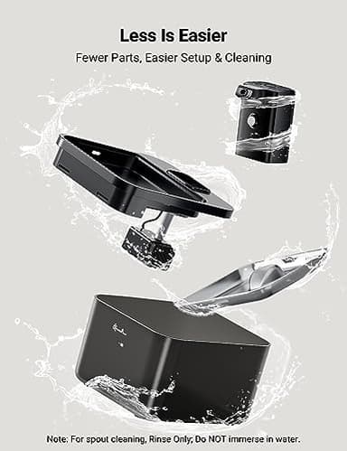 DownyPaws Cat Water Fountain Stainless Steel Cordless, 84oz/2.5L Fursink Wireless Pet Water Fountains for Cats Indoor, Battery Operated Cat Drinking Fountain, Ultra Quiet Pump, BPA-Free, Black - Image 6