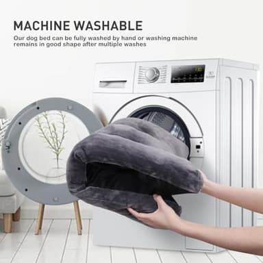 Dog Crate Bed Washable Dog Beds for Small Dogs Deluxe Thick Flannel Fluffy Comfy Kennel Pad Anti-Slip & Anti-Scratch Pet Sleeping Mat, 23 x 18 Inch, Gray - Image 5