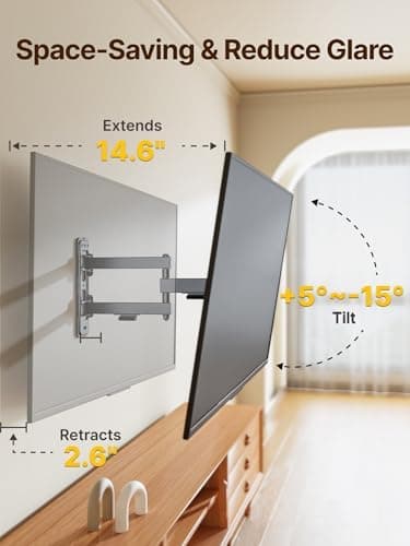 monTEK Full Motion TV Wall Mount Bracket for Most 13-43 Inch LED LCD Flat Screen TVs & Monitors, Swivel Tilt Extension Rotation with Articulating Arms, TV Mount Max VESA 200x200mm, up to 44lbs - Image 3