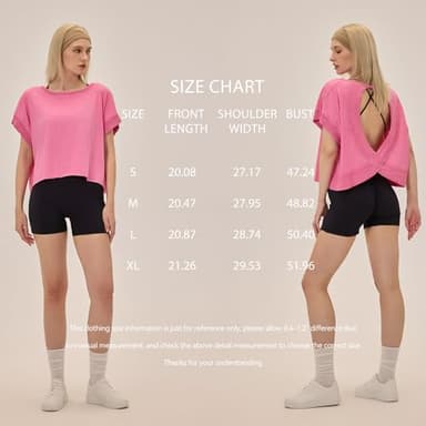 UNIANKIYA Open Back Workout Tops for Women Loose Fit Athletic Crop Tee Short Sleeve Gym Running Yoga Shirt Lake Green - Image 6