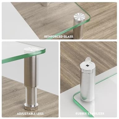 2 Pack Computer Monitor Riser with Height Adjustable Multi Media Desktop Stand for Flat Screen LCD LED TV, Laptop/Notebook/Xbox One - Image 6